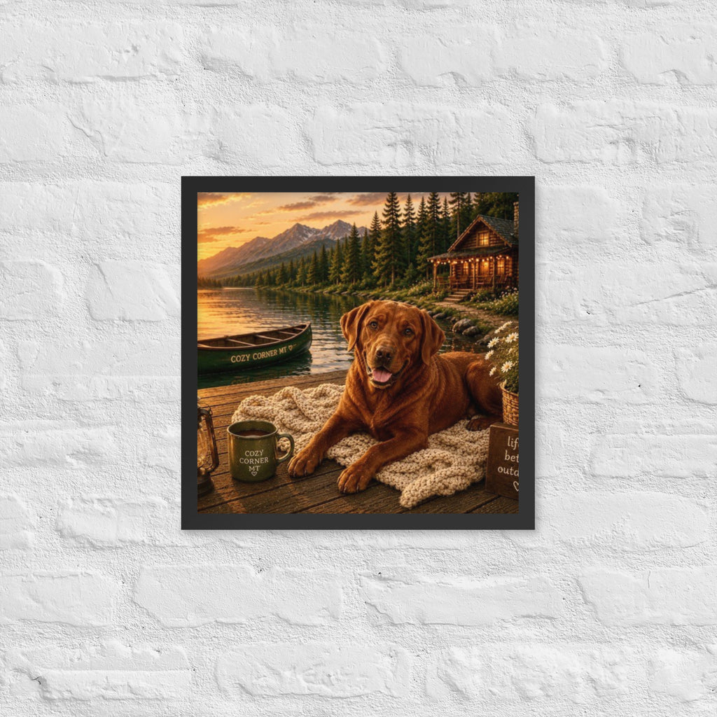 Lake Front Labrador Framed Poster - The Cozy Corner