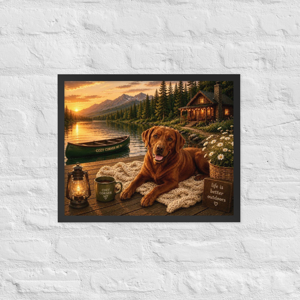 Lake Front Labrador Framed Poster - The Cozy Corner