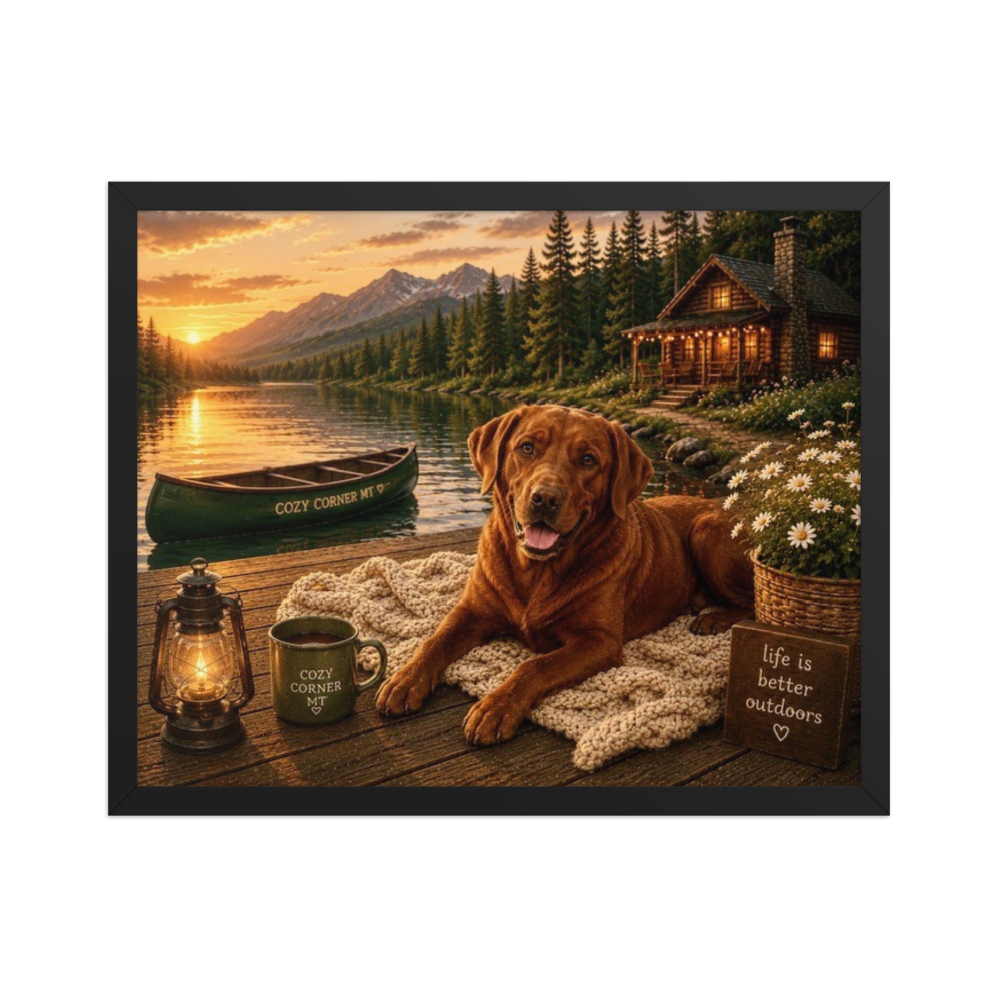 Lake Front Labrador Framed Poster - The Cozy Corner