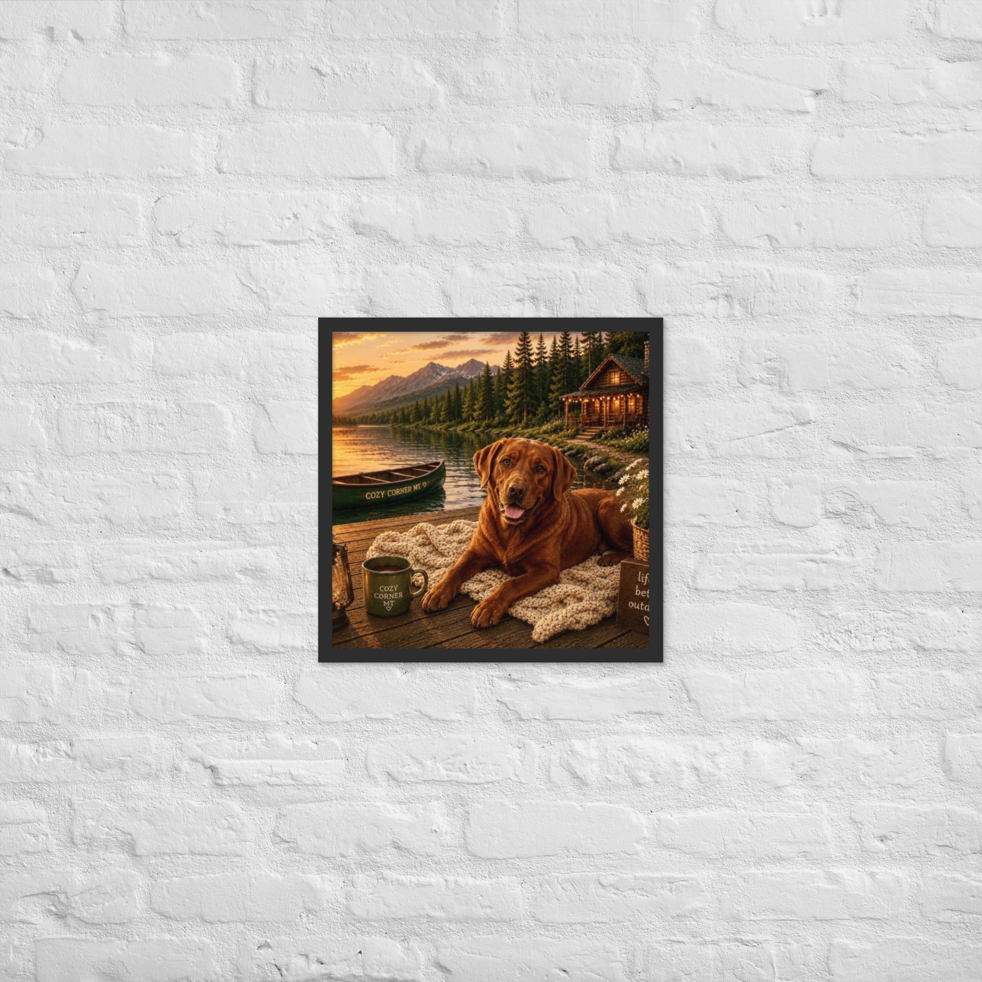 Lake Front Labrador Framed Poster - The Cozy Corner