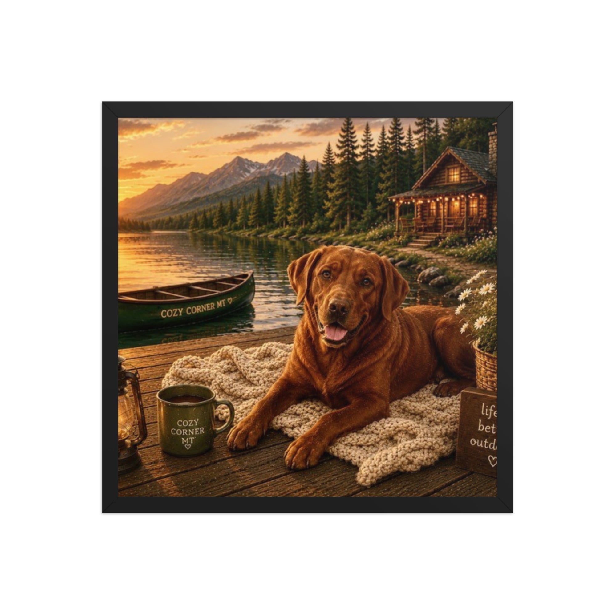 Lake Front Labrador Framed Poster - The Cozy Corner