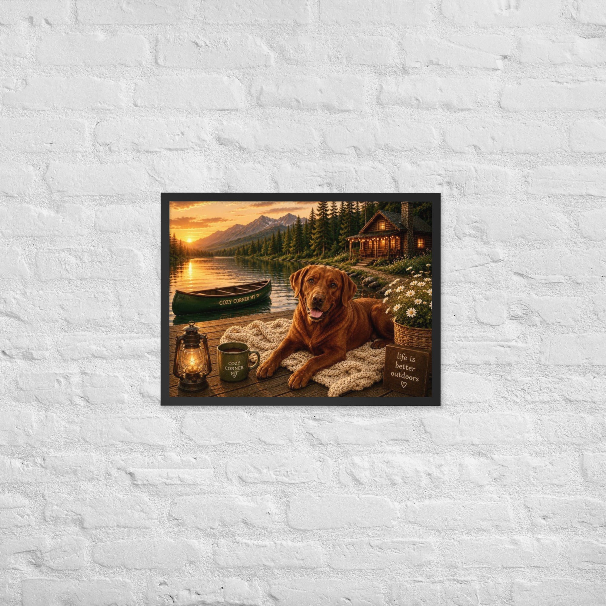Lake Front Labrador Framed Poster - The Cozy Corner