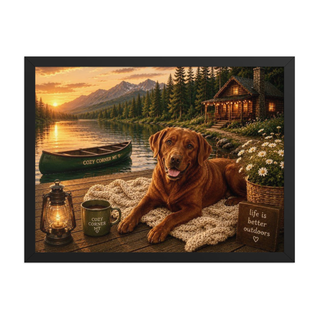 Lake Front Labrador Framed Poster - The Cozy Corner