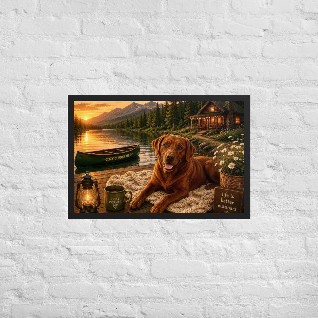 Lake Front Labrador Framed Poster - The Cozy Corner