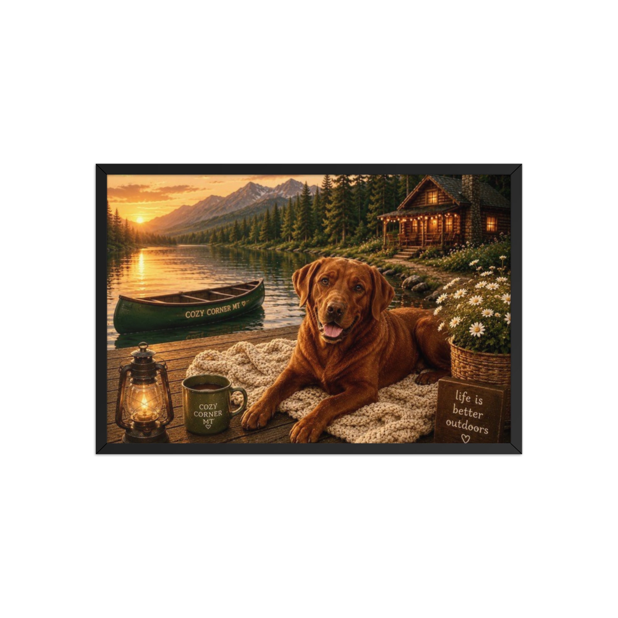 Lake Front Labrador Framed Poster - The Cozy Corner