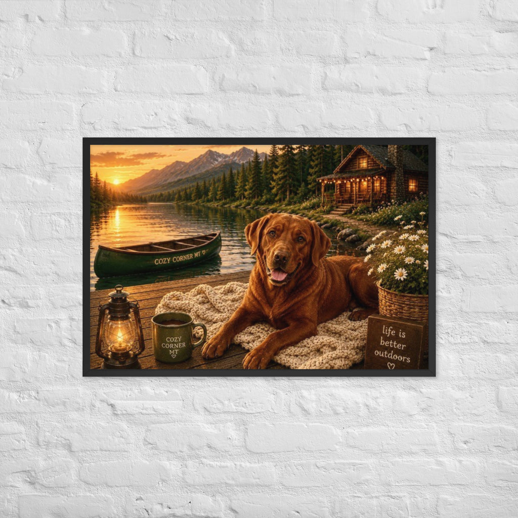 Lake Front Labrador Framed Poster - The Cozy Corner