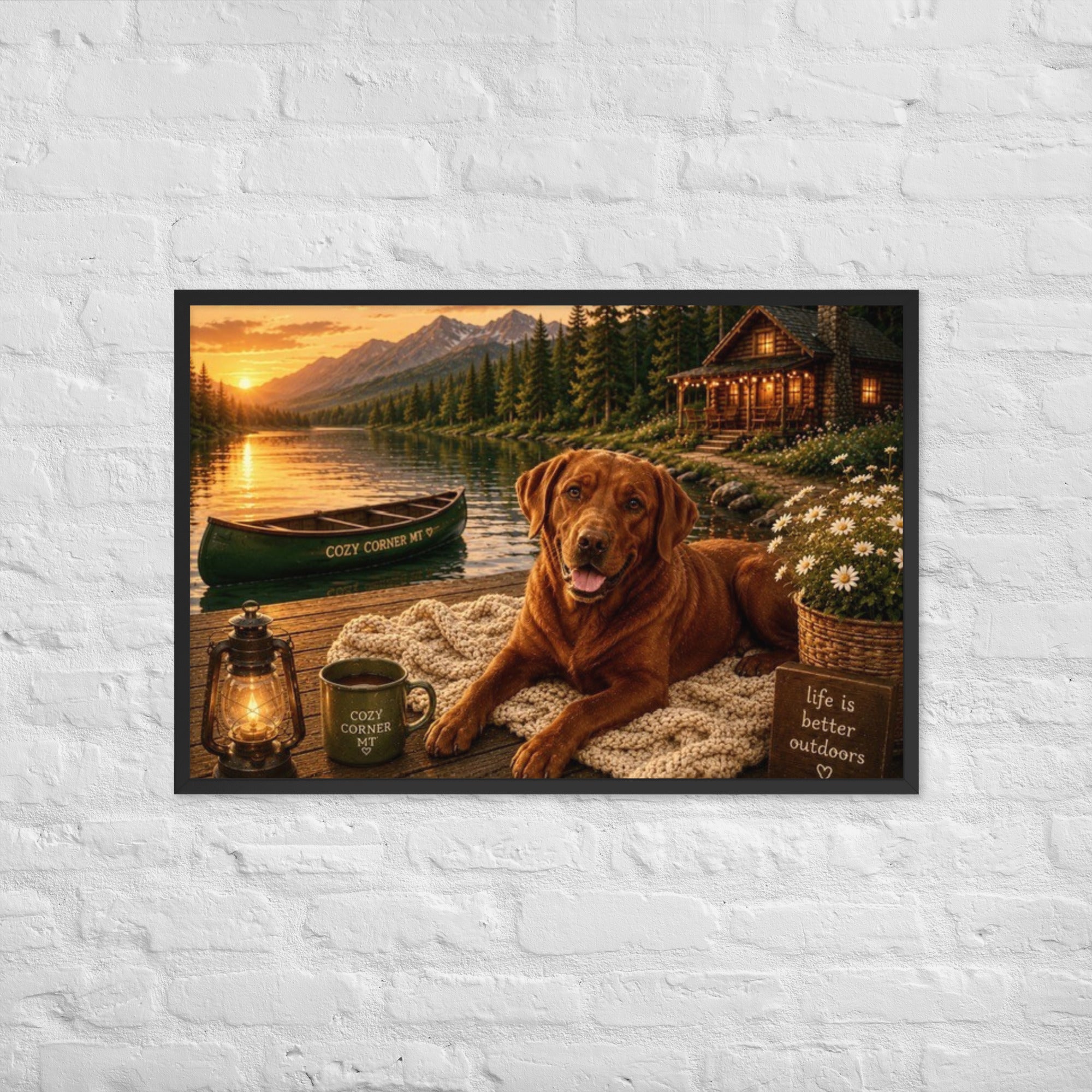 Lake Front Labrador Framed Poster - The Cozy Corner