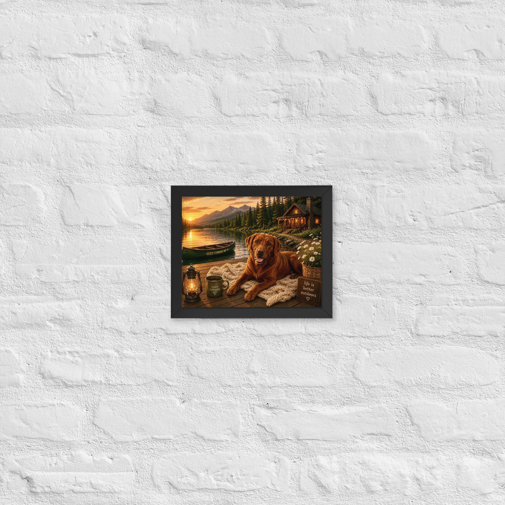 Lake Front Labrador Framed Poster - The Cozy Corner