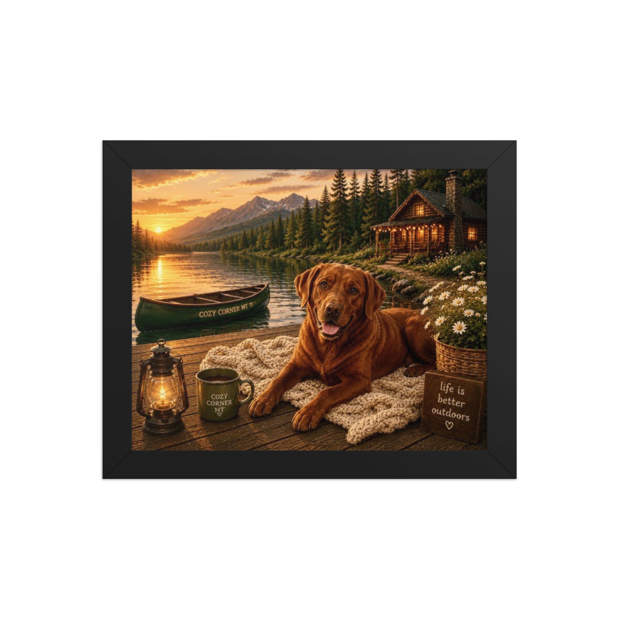 Lake Front Labrador Framed Poster - The Cozy Corner
