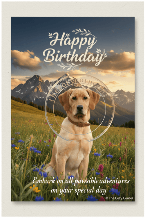 Dog Birthday Card - Mountain Adventure - The Cozy Corner