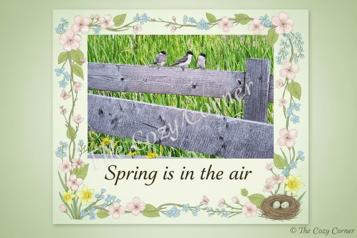 Spring Greeting Card - Spring is in the Air - The Cozy Corner