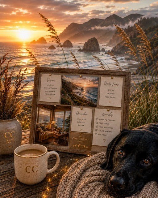 Seashore Soul Board – Coastal Vision Board Digital Wallpaper - The Cozy Corner